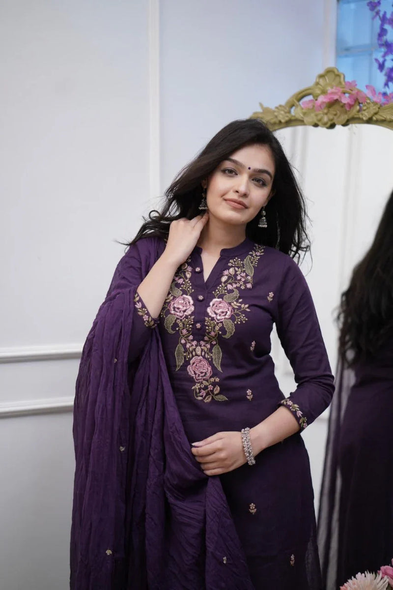 Biba  Beautiful Pure Cotton Super Dying Embroidery Suit