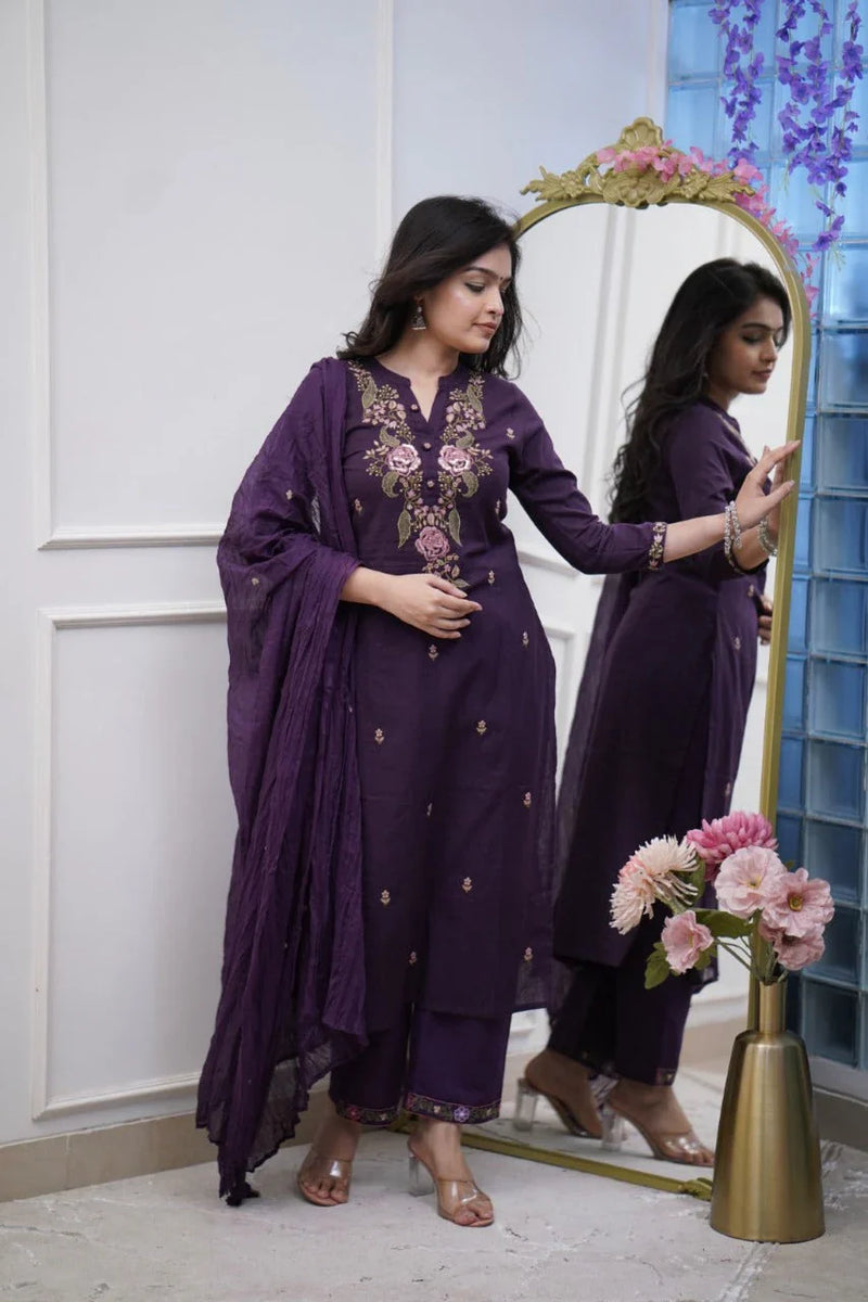 Biba  Beautiful Pure Cotton Super Dying Embroidery Suit